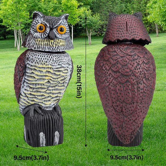 Waterproof Owl Decoys to Scare Birds Squirrels Away Statue for Patio Yard - Picture 2 of 9